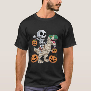 Skeletspleetspier Dinosaur T rex Halloween Fun T-shirt
