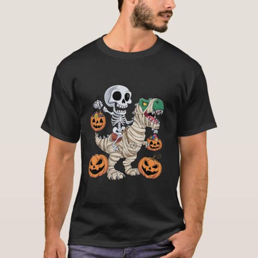 Skeletspleetspier Dinosaur T rex Halloween Fun T-shirt (Voorkant)