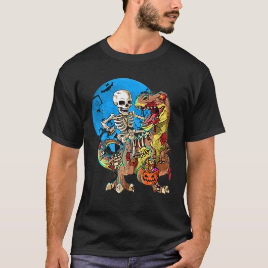Skeletspleetspier Dinosaur T Rex Halloween Fun T-shirt (Voorkant)