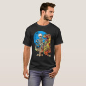 Skeletspleetspier Dinosaur T Rex Halloween Fun T-shirt (Voorkant volledig)