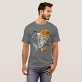 Skeletspleetspier Dinosaur T Rex Halloween Fun T-shirt (Voorkant volledig)