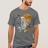 Skeletspleetspier Dinosaur T Rex Halloween Fun T-shirt (Voorkant)
