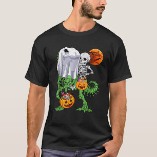 Skeletspleetspier Dinosaur T rex Halloween Fun T-shirt