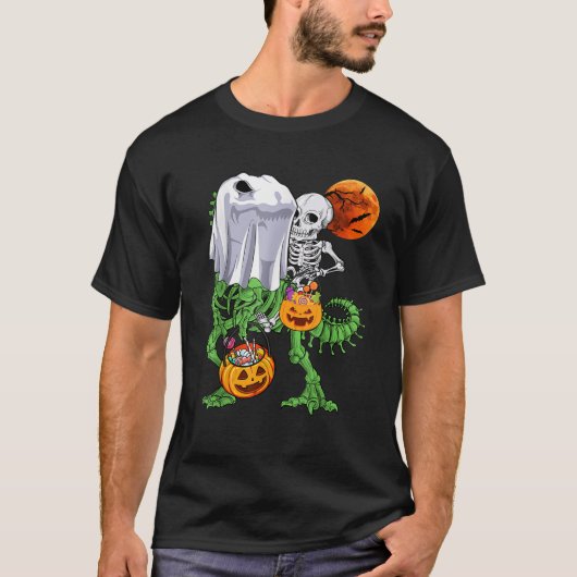 Skeletspleetspier Dinosaur T rex Halloween Fun T-shirt (Voorkant)