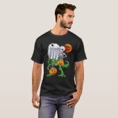 Skeletspleetspier Dinosaur T rex Halloween Fun T-shirt (Voorkant volledig)