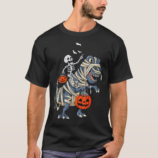 Skeletspleetspier Dinosaur T rex Halloween Fun T-shirt (Voorkant)