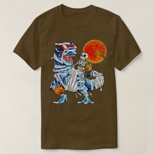 Skeletspleetspier Dinosaur T rex Halloween Fun T-shirt (Design voorkant)