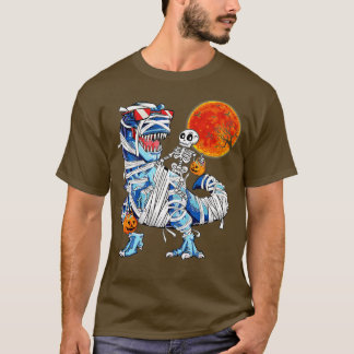 Skeletspleetspier Dinosaur T rex Halloween Fun T-shirt