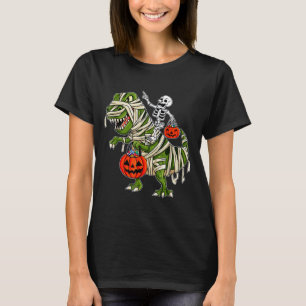 Skeletspleetspier Dinosaur T rex Halloween Fun T-shirt