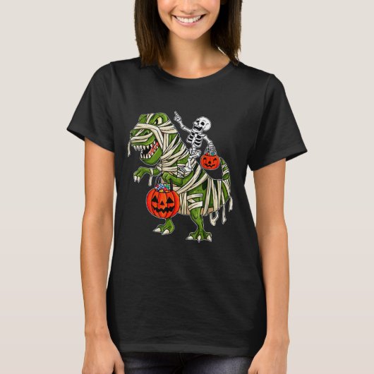 Skeletspleetspier Dinosaur T rex Halloween Fun T-shirt (Voorkant)