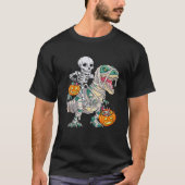 Skeletspleetspier Dinosaur T Rex Halloween Fun T-shirt (Voorkant)