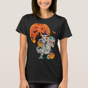 Skeletspleetspier Dinosaur T rex Halloween Fun T-shirt