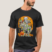 Skeletspleetspier Dinosaur T Rex Halloween Fun T-shirt (Voorkant)