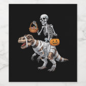 Skeletspleetspier Dinosaur T rex Halloween Fun Wijn Etiket (Enkel label)