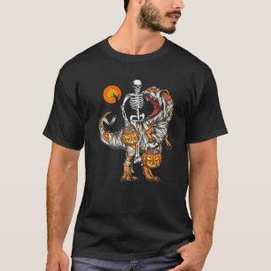 Skeletspleetspier Dinosaur T Rex Halloween Moo T-shirt