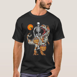 Skeletspleetspier Dinosaur T Rex Halloween Moo T-shirt