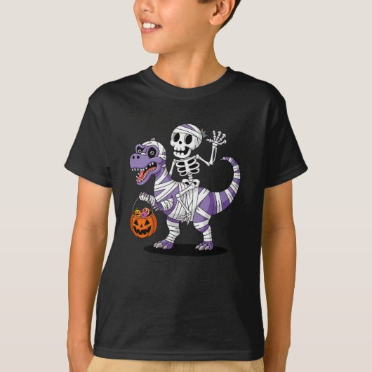 Skeletspleetspier Dinosaur T rex Halloween T-shirt (Voorkant)