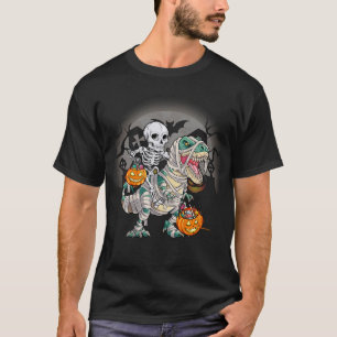 Skeletspleetspier Dinosaur T rex Halloween T-shirt