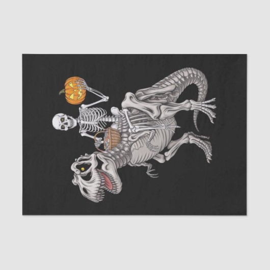 Skeletspleetspier Dinosaur T rex Halloween Tissuepapier (Voorkant)