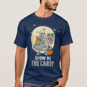 Skeletspleurspomp Dinosaur T re Halloween pomp T-shirt