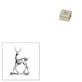  skeletstempel, gotisch hertengewei rubberstempel (Gestempeld)
