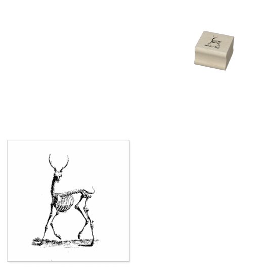 skeletstempel, gotisch hertengewei rubberstempel (Gestempeld)