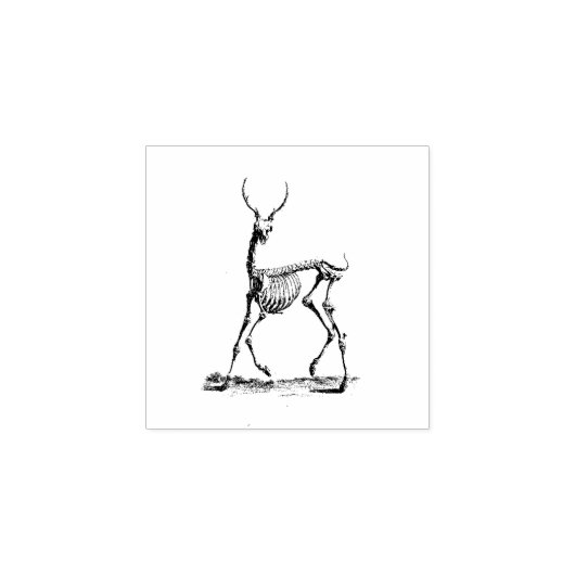 skeletstempel, gotisch hertengewei rubberstempel (Afrduk)