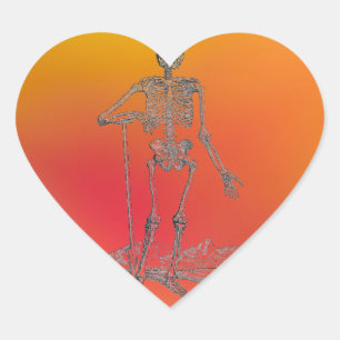 Skeletsticker Hart Sticker
