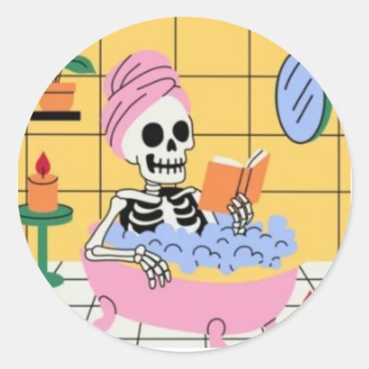 Skeletsticker Ronde Sticker (Voorkant)