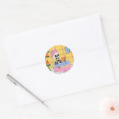 Skeletsticker Ronde Sticker (Envelop)