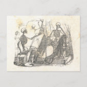 Skelettekenspatiëring voor schilderen in kunstklas briefkaart (Voorkant)