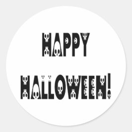 Skelettekst Halloween Ronde Sticker