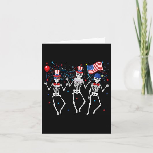 Skeletten 4 juli Grappige Onafhankelijkheidsdag 1 Kaart (Voorkant)