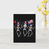 Skeletten 4 juli Grappige Onafhankelijkheidsdag 1 Kaart (Gele Bloem)