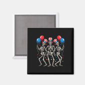 Skeletten 4 juli Grappige Onafhankelijkheidsdag 2 Magneet (Voorkant / Achterkant)