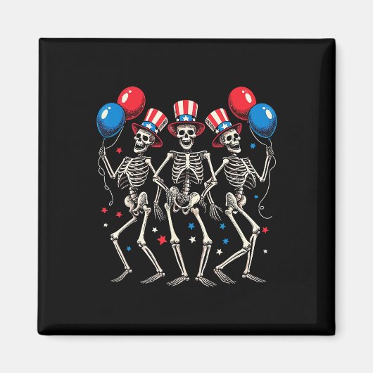 Skeletten 4 juli Grappige Onafhankelijkheidsdag 2 Magneet (Voorkant)