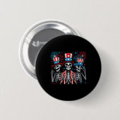 Skeletten 4 juli Grappige Onafhankelijkheidsdag 3 Ronde Button 5,7 Cm (Voorkant /achterkant)