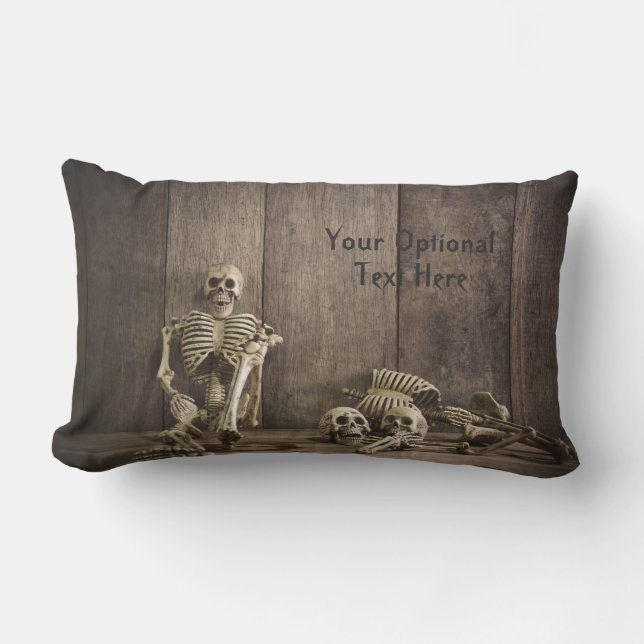Skeletten aangepaste tekst gooien kussens (Voorkant)