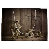 Skeletten aangepaste tekst grote gift bag groot cadeauzakje (Achterkant)