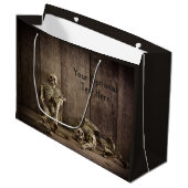 Skeletten aangepaste tekst grote gift bag groot cadeauzakje (Voorkant Gekanteld)