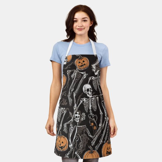 Skeletten All-Over Print Schort, Medium Schort (Gedragen)
