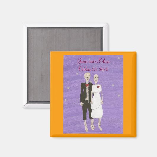 Skeletten Bewaar de datum Bruiloft Magneten (Voorkant / Achterkant)