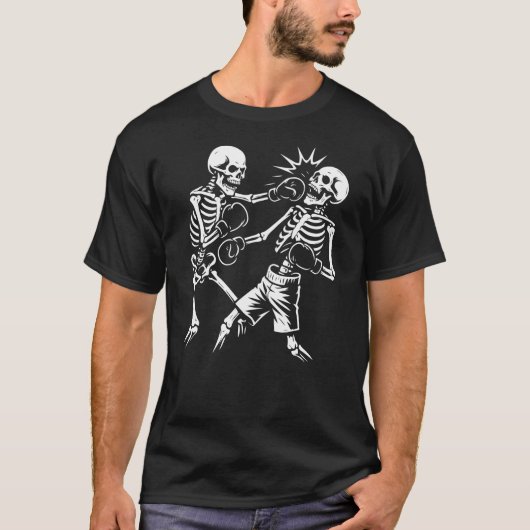 Skeletten boksen cadeau t-shirt (Voorkant)