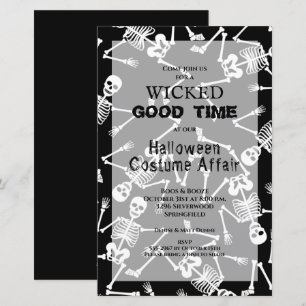 Skeletten Budget Halloween Uitnodigingen