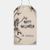  Skeletten Cocktails Spin Halloween Party Cadeaulabel (Achterkant)