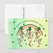 Skeletten Dansen Happy Saint Patrick's Day Briefkaart (Voorkant / Achterkant)