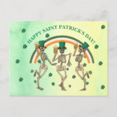 Skeletten Dansen Happy Saint Patrick's Day Briefkaart (Voorkant)