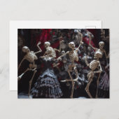 Skeletten dansen rond de kerstboom briefkaart (Voorkant / Achterkant)