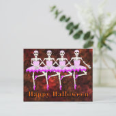 Skeletten Dansende ballet "Happy Halloween" Briefkaart (Staand voorkant)