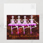 Skeletten Dansende ballet "Happy Halloween" Briefkaart (Voorkant / Achterkant)